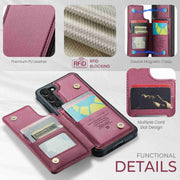 For Samsung Galaxy S23+ 5G CaseMe C22 Card Slots Holder RFID Anti-theft Phone Case(Wine Red)