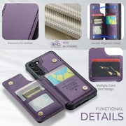 For Samsung Galaxy S23+ 5G CaseMe C22 Card Slots Holder RFID Anti-theft Phone Case(Purple)