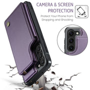 For Samsung Galaxy S23+ 5G CaseMe C22 Card Slots Holder RFID Anti-theft Phone Case(Purple)
