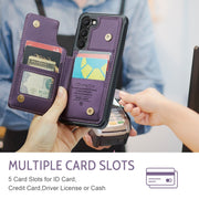 For Samsung Galaxy S23+ 5G CaseMe C22 Card Slots Holder RFID Anti-theft Phone Case(Purple)