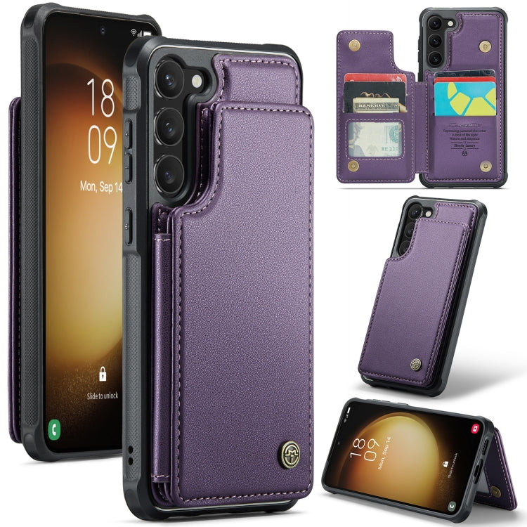 For Samsung Galaxy S23+ 5G CaseMe C22 Card Slots Holder RFID Anti-theft Phone Case(Purple) - free shipping - PMC Jewellery - Order now!