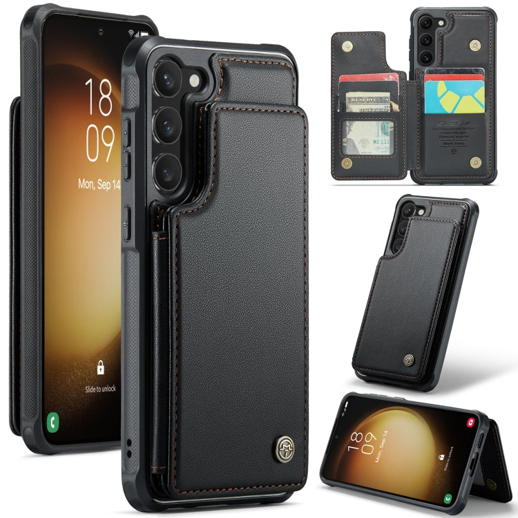 For Samsung Galaxy S23+ 5G CaseMe C22 Card Slots Holder RFID Anti-theft Phone Case(Black) - free shipping - PMC Jewellery - Order now!