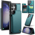 For Samsung Galaxy S23 Ultra 5G CaseMe C22 Card Slots Holder RFID Anti-theft Phone Case(Blue Green) - free shipping - PMC Jewellery - Order now!