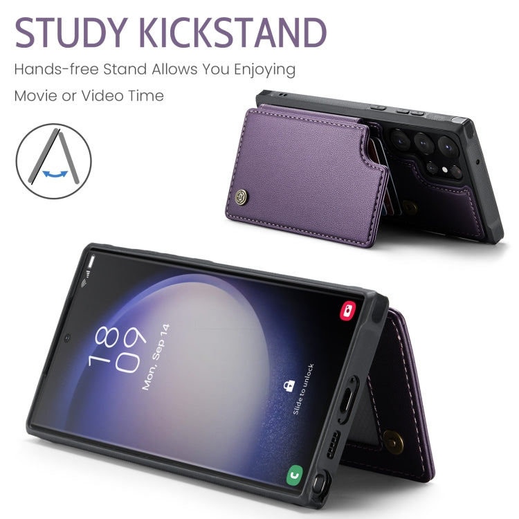 For Samsung Galaxy S23 Ultra 5G CaseMe C22 Card Slots Holder RFID Anti-theft Phone Case(Purple)