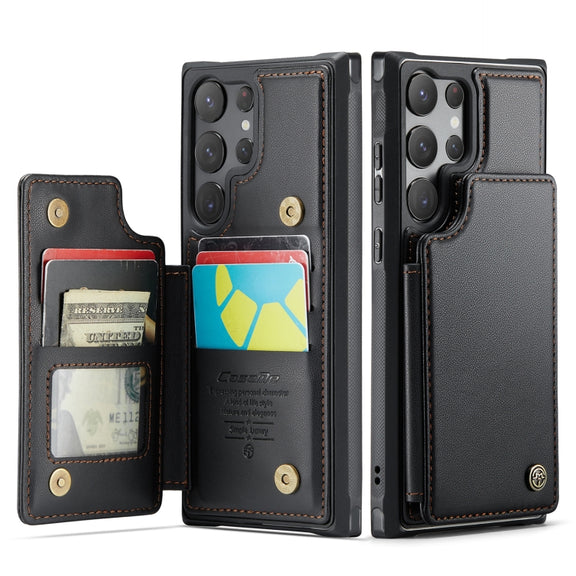 For Samsung Galaxy S23 Ultra 5G CaseMe C22 Card Slots Holder RFID Anti-theft Phone Case(Black)