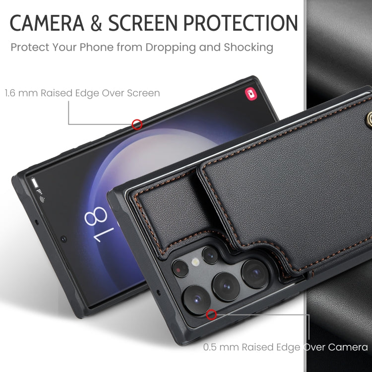 For Samsung Galaxy S23 Ultra 5G CaseMe C22 Card Slots Holder RFID Anti-theft Phone Case(Black)