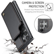 For Samsung Galaxy S23 Ultra 5G CaseMe C22 Card Slots Holder RFID Anti-theft Phone Case(Black)