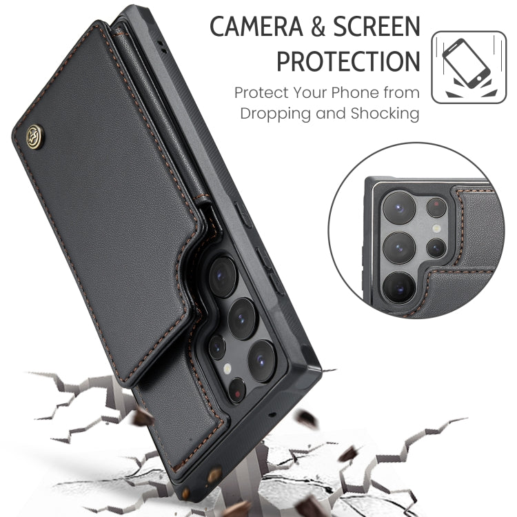 For Samsung Galaxy S23 Ultra 5G CaseMe C22 Card Slots Holder RFID Anti-theft Phone Case(Black)