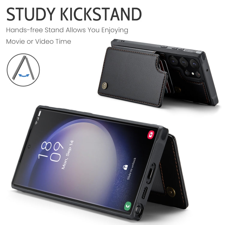 For Samsung Galaxy S23 Ultra 5G CaseMe C22 Card Slots Holder RFID Anti-theft Phone Case(Black) - free shipping - PMC Jewellery - Order now!