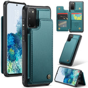 For Samsung Galaxy S20 CaseMe C22 Card Slots Holder RFID Anti-theft Phone Case(Blue Green)