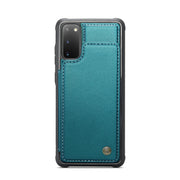 For Samsung Galaxy S20 CaseMe C22 Card Slots Holder RFID Anti-theft Phone Case(Blue Green)