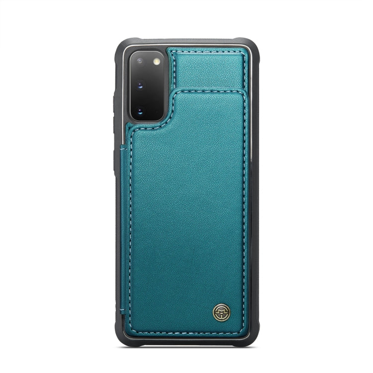 For Samsung Galaxy S20 CaseMe C22 Card Slots Holder RFID Anti-theft Phone Case(Blue Green)