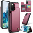 For Samsung Galaxy S20 CaseMe C22 Card Slots Holder RFID Anti-theft Phone Case(Wine Red) - free shipping - PMC Jewellery - Order now!