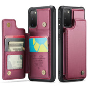For Samsung Galaxy S20 CaseMe C22 Card Slots Holder RFID Anti-theft Phone Case(Wine Red)