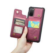 For Samsung Galaxy S20 CaseMe C22 Card Slots Holder RFID Anti-theft Phone Case(Wine Red)