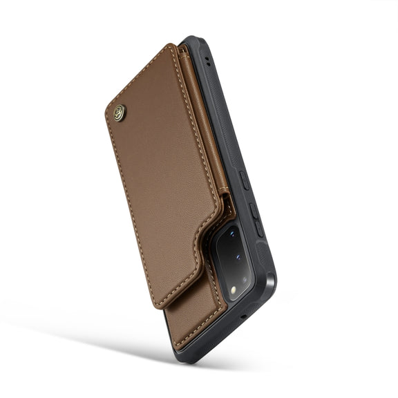 For Samsung Galaxy S20 CaseMe C22 Card Slots Holder RFID Anti-theft Phone Case(Brown)