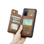 For Samsung Galaxy S20 CaseMe C22 Card Slots Holder RFID Anti-theft Phone Case(Brown)