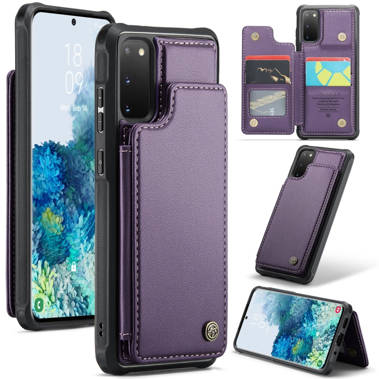 For Samsung Galaxy S20 CaseMe C22 Card Slots Holder RFID Anti-theft Phone Case(Purple) - free shipping - PMC Jewellery - Order now!