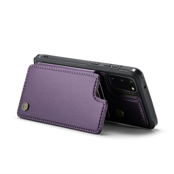 For Samsung Galaxy S20 CaseMe C22 Card Slots Holder RFID Anti-theft Phone Case(Purple)