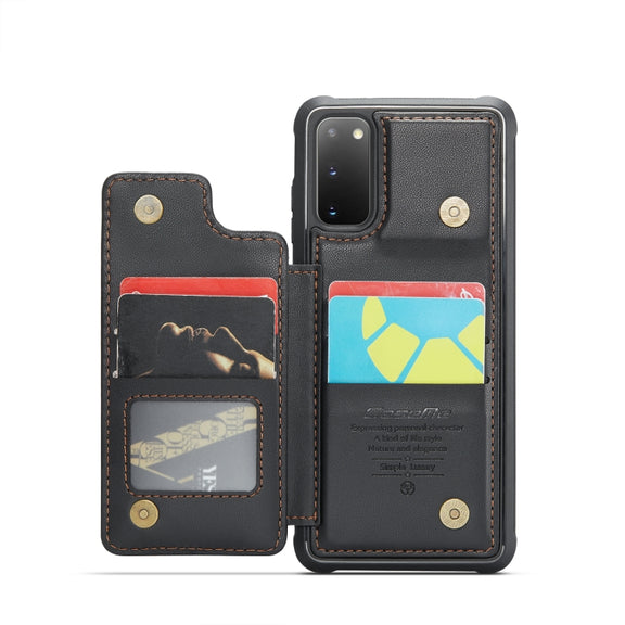 For Samsung Galaxy S20 CaseMe C22 Card Slots Holder RFID Anti-theft Phone Case(Black)