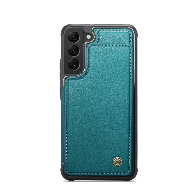 For Samsung Galaxy S21 5G CaseMe C22 Card Slots Holder RFID Anti-theft Phone Case(Blue Green) - free shipping - PMC Jewellery - Order now!
