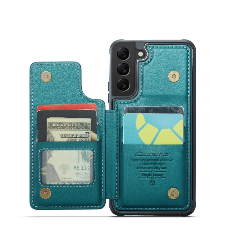 For Samsung Galaxy S21 5G CaseMe C22 Card Slots Holder RFID Anti-theft Phone Case(Blue Green) - free shipping - PMC Jewellery - Order now!