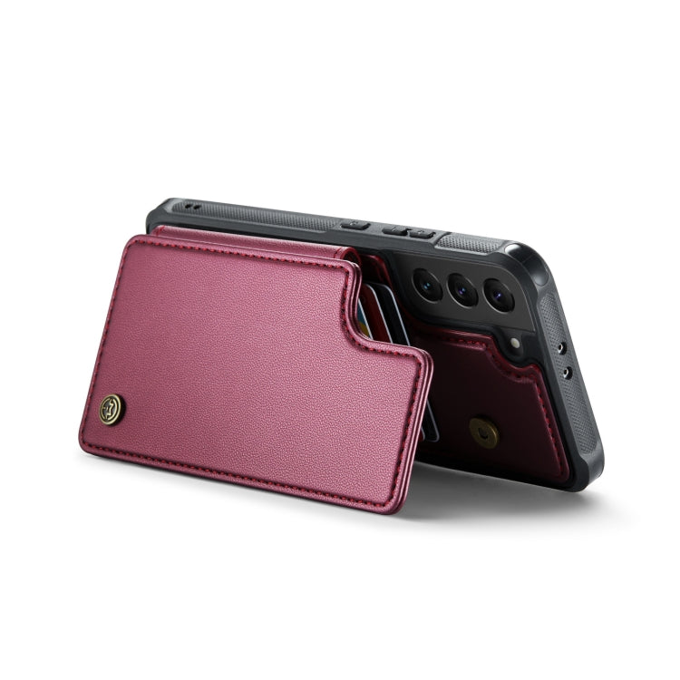 For Samsung Galaxy S21 5G CaseMe C22 Card Slots Holder RFID Anti-theft Phone Case(Wine Red) - free shipping - PMC Jewellery - Order now!