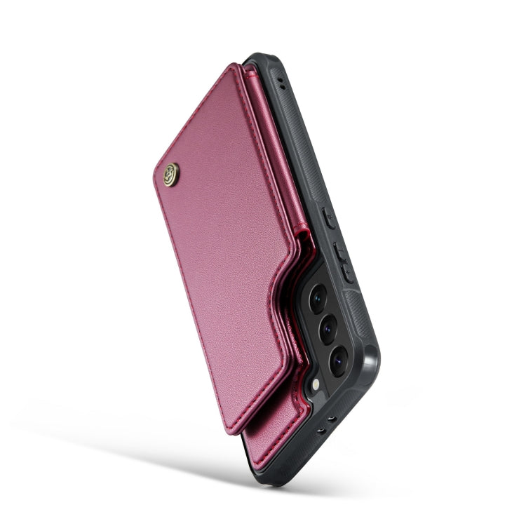 For Samsung Galaxy S21 5G CaseMe C22 Card Slots Holder RFID Anti-theft Phone Case(Wine Red) - free shipping - PMC Jewellery - Order now!