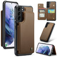 For Samsung Galaxy S21 5G CaseMe C22 Card Slots Holder RFID Anti-theft Phone Case(Brown) - free shipping - PMC Jewellery - Order now!