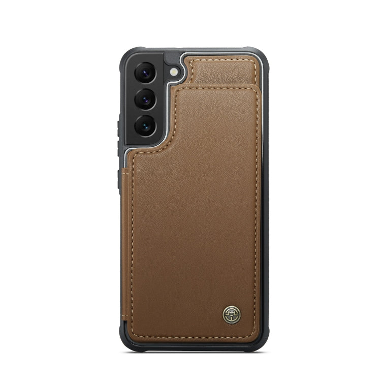 For Samsung Galaxy S21 5G CaseMe C22 Card Slots Holder RFID Anti-theft Phone Case(Brown)