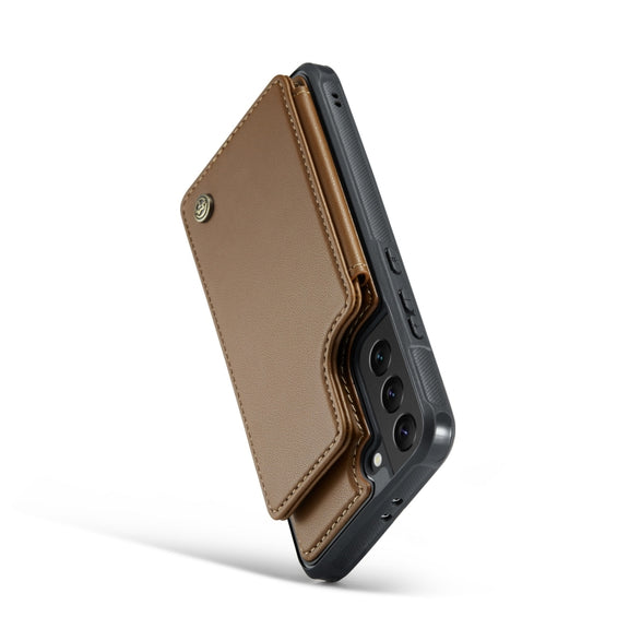 For Samsung Galaxy S21 5G CaseMe C22 Card Slots Holder RFID Anti-theft Phone Case(Brown)