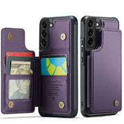 For Samsung Galaxy S21 5G CaseMe C22 Card Slots Holder RFID Anti-theft Phone Case(Purple)