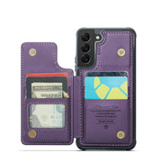 For Samsung Galaxy S21 5G CaseMe C22 Card Slots Holder RFID Anti-theft Phone Case(Purple)