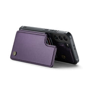 For Samsung Galaxy S21 5G CaseMe C22 Card Slots Holder RFID Anti-theft Phone Case(Purple)