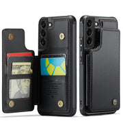 For Samsung Galaxy S21 5G CaseMe C22 Card Slots Holder RFID Anti-theft Phone Case(Black)