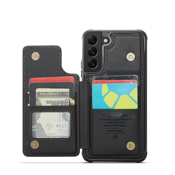 For Samsung Galaxy S21 5G CaseMe C22 Card Slots Holder RFID Anti-theft Phone Case(Black)