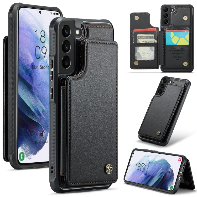 For Samsung Galaxy S21 5G CaseMe C22 Card Slots Holder RFID Anti-theft Phone Case(Black) - free shipping - PMC Jewellery - Order now!
