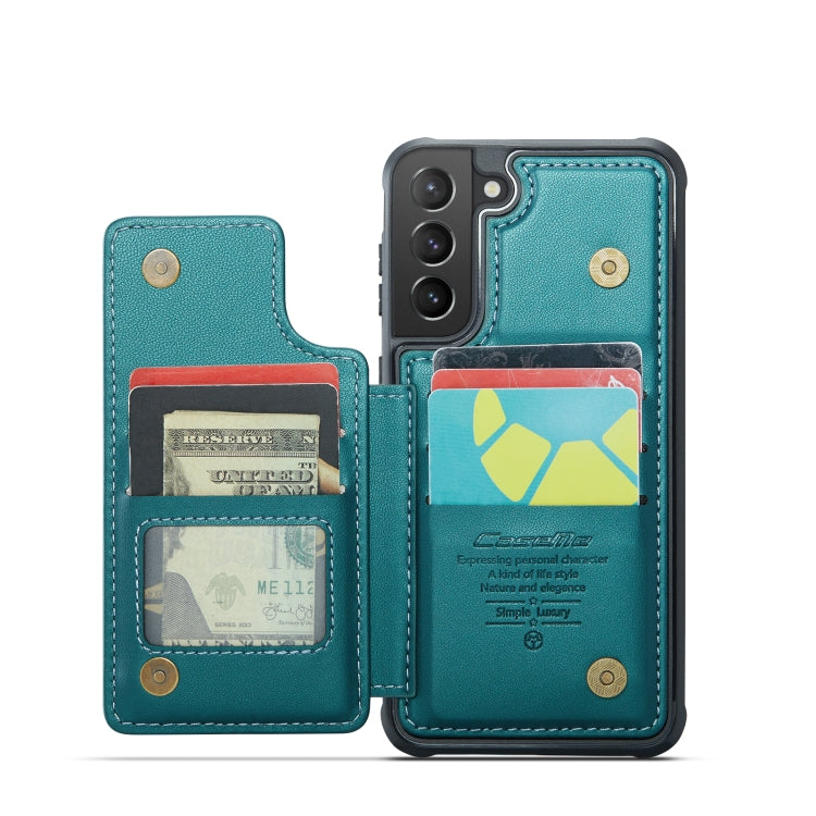 For Samsung Galaxy S21+ 5G CaseMe C22 Card Slots Holder RFID Anti-theft Phone Case(Blue Green) - free shipping - PMC Jewellery - Order now!