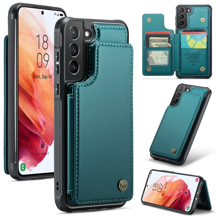 For Samsung Galaxy S21+ 5G CaseMe C22 Card Slots Holder RFID Anti-theft Phone Case(Blue Green) - free shipping - PMC Jewellery - Order now!