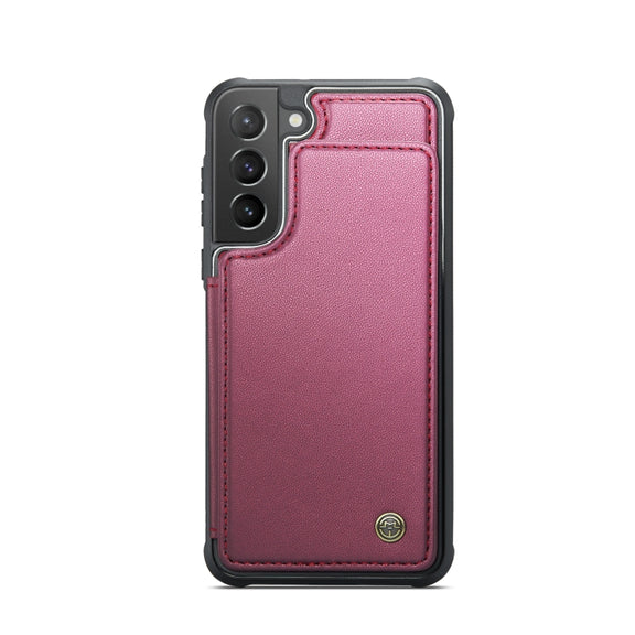 For Samsung Galaxy S21+ 5G CaseMe C22 Card Slots Holder RFID Anti-theft Phone Case(Wine Red)