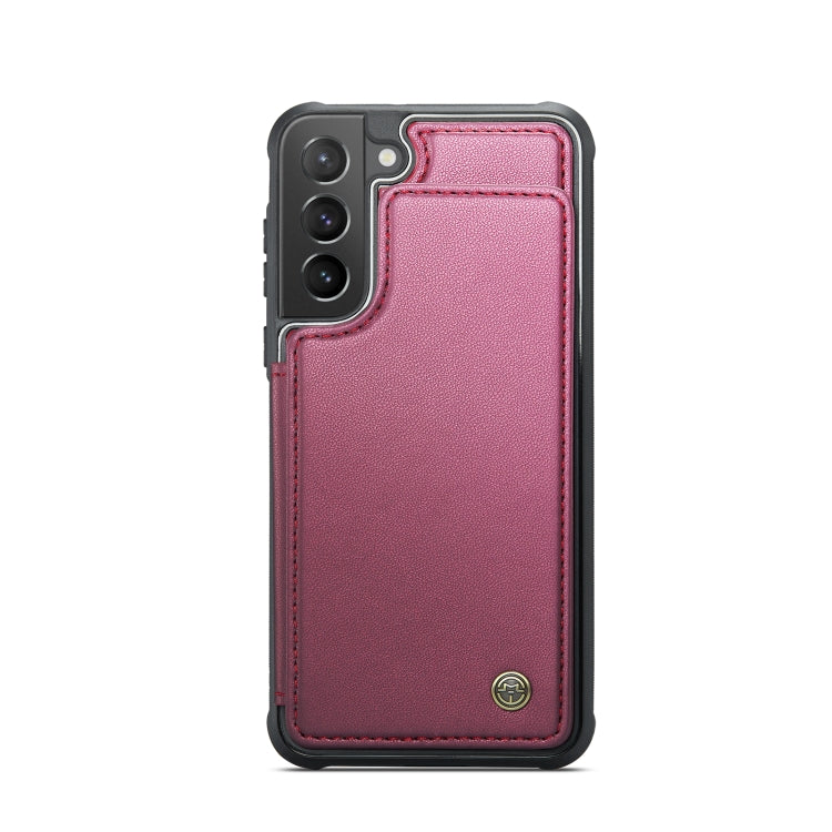 For Samsung Galaxy S21+ 5G CaseMe C22 Card Slots Holder RFID Anti-theft Phone Case(Wine Red)