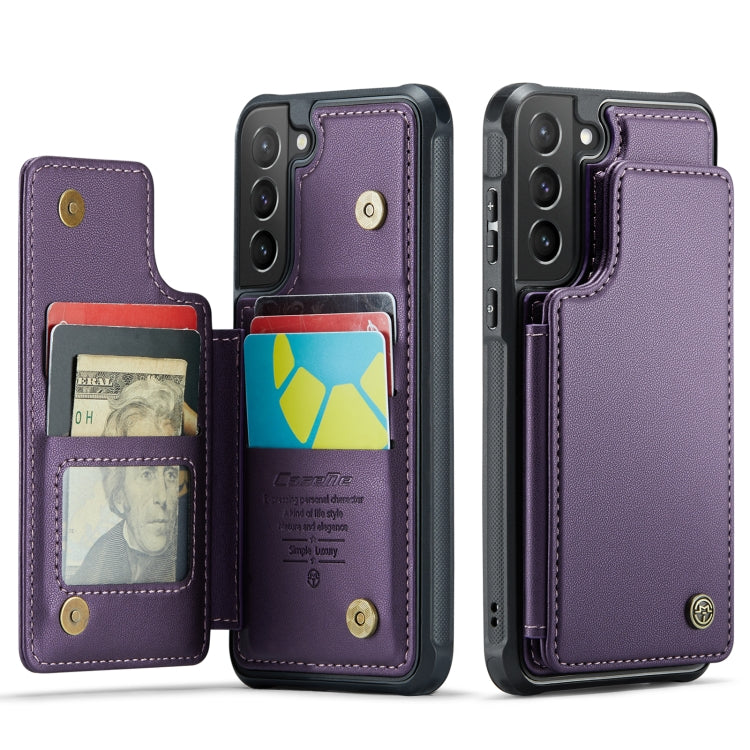 For Samsung Galaxy S21+ 5G CaseMe C22 Card Slots Holder RFID Anti-theft Phone Case(Purple) - free shipping - PMC Jewellery - Order now!
