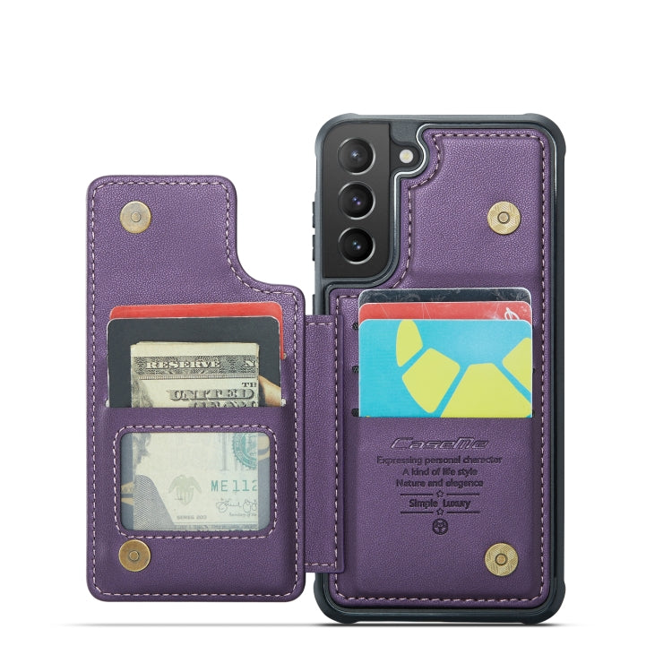 For Samsung Galaxy S21+ 5G CaseMe C22 Card Slots Holder RFID Anti-theft Phone Case(Purple) - free shipping - PMC Jewellery - Order now!
