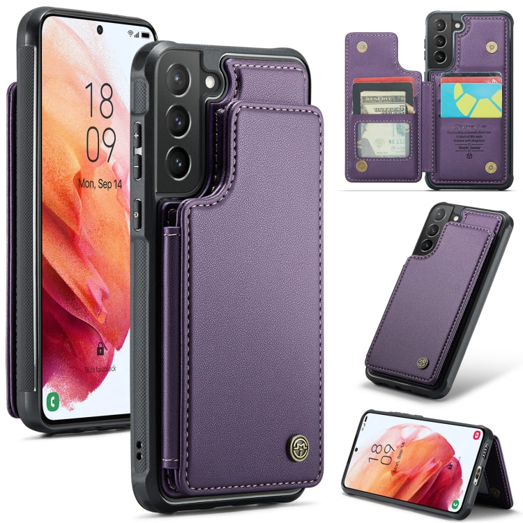 For Samsung Galaxy S21+ 5G CaseMe C22 Card Slots Holder RFID Anti-theft Phone Case(Purple) - free shipping - PMC Jewellery - Order now!