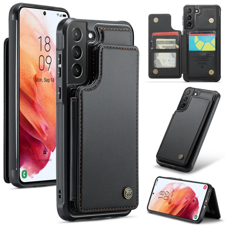 For Samsung Galaxy S21+ 5G CaseMe C22 Card Slots Holder RFID Anti-theft Phone Case(Black) - free shipping - PMC Jewellery - Order now!
