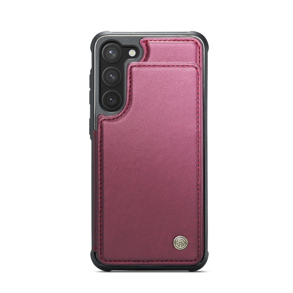 For Samsung Galaxy S23 5G CaseMe C22 Card Slots Holder RFID Anti-theft Phone Case(Wine Red)