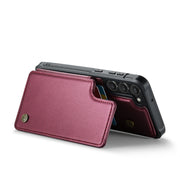 For Samsung Galaxy S23 5G CaseMe C22 Card Slots Holder RFID Anti-theft Phone Case(Wine Red)