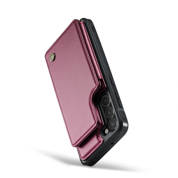 For Samsung Galaxy S23 5G CaseMe C22 Card Slots Holder RFID Anti-theft Phone Case(Wine Red)