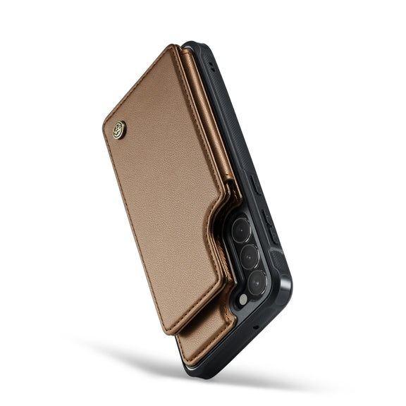 For Samsung Galaxy S23 5G CaseMe C22 Card Slots Holder RFID Anti-theft Phone Case(Brown)
