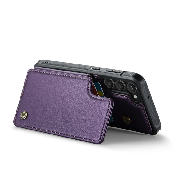 For Samsung Galaxy S23 5G CaseMe C22 Card Slots Holder RFID Anti-theft Phone Case(Purple)